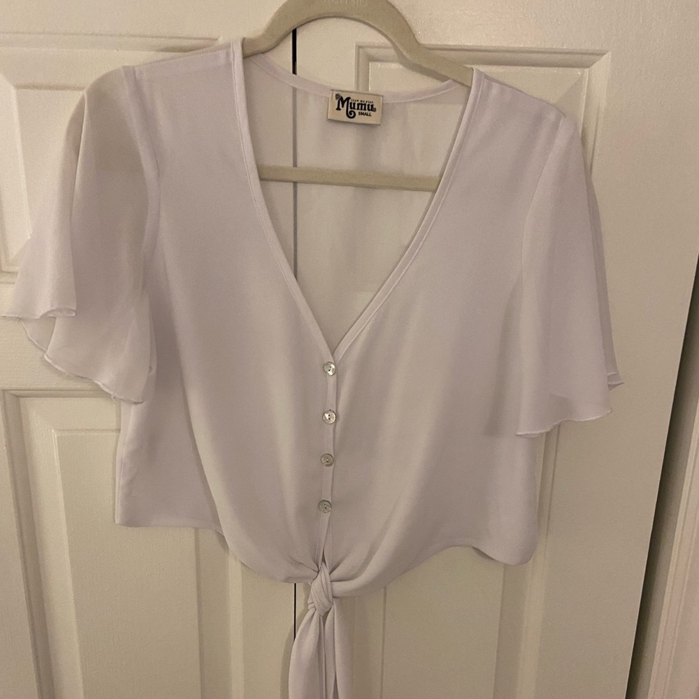 Show Me Your Mumu cropped white top